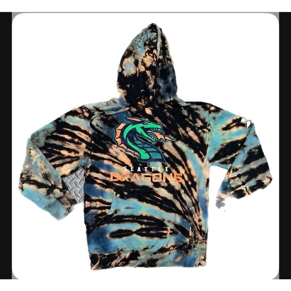 Seattle Dragons XFL Tie-Dye Hoodie - Picture 1 of 4